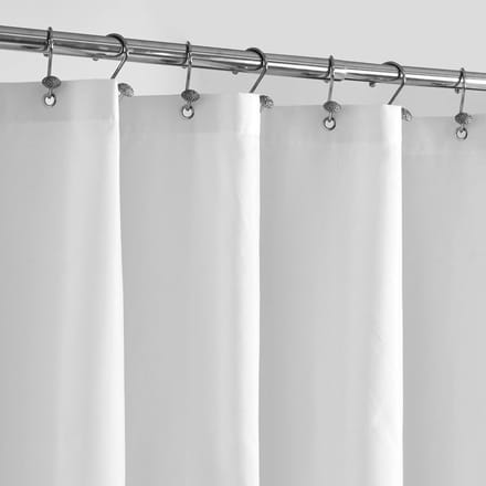 Famanu - Extra lang wit douchegordijn 182x213 cm, waterdicht textiel, lichtgewicht, met magneten