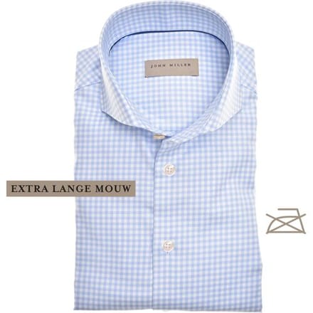 John Miller Overhemd The Miller Gingham Shirt Mouwlengte 7 Licht Blauw / male
