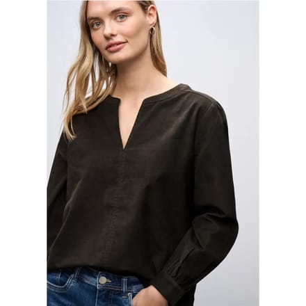 Corduroy blouse in effen kleur