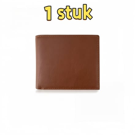 1 stuk - Portemonnee - Grote capaciteit - Casual - Echt leer - 11,5*9,5*1,8 cm - Lichtbruin