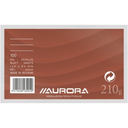 Systeemkaart Aurora 130x80mm lijn met rode koplijn 210gr wit 100 vel