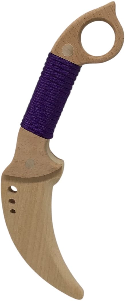 WOODSY ® Houten Karambit mes 24 x 5 x 2 cm speelgoed wapen