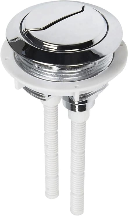 Toilet Spoelknop - Dubbele Spoeling - Water Besparen - Verchroomd ABS Plastic - 48mm Schroefdraad - Zilver