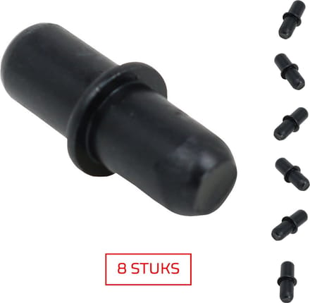 TQ4U kastplankdrager - Duplo - Metaal - Mat zwart - Ø 5 mm - 8 stuks