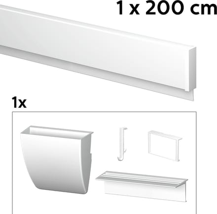 Artiteq Schilderij Ophangsysteem 2 meter All-in-one Info Rail incl Accessoires / Wit
