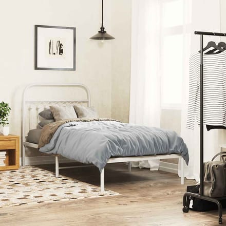 vidaXL - Vervangend - hoofdbord - 90 - cm - metaal - wit