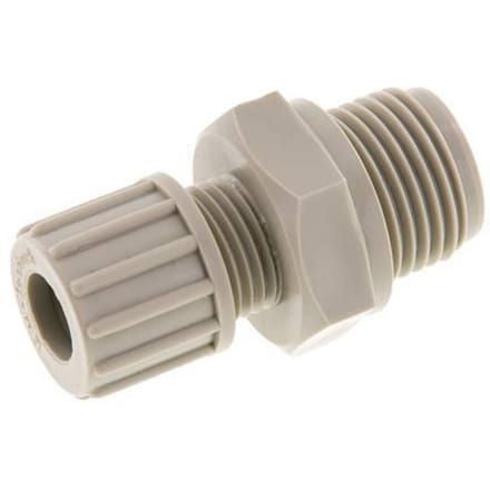 10x8mm & G1/2'' PP Rechte Knelfitting Buitendraad 10bar