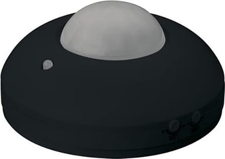 Bewegingssensor - Opbouw Rond - Mat Zwart Kunststof - 360° 6m