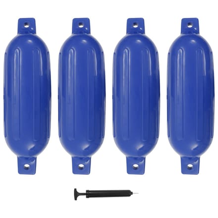 vidaXL - Bootstootkussens - 4 - st - Ø - 16x58 - cm - PVC - blauw