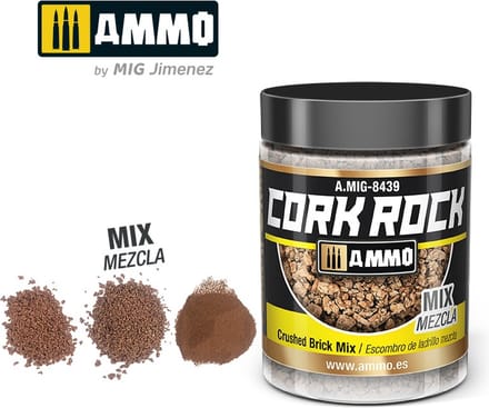 AMMO by Mig Jimenez Modelbouwdecoratie - MIG 8439 Cork Rock Crushed Brick - Mix - Terraform - 100ml Effecten potje