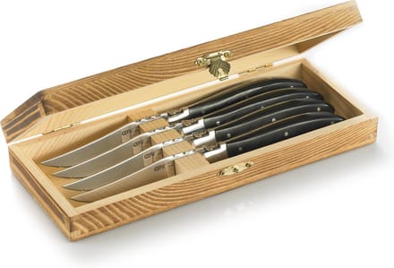 GEFU BASCO Steakmesserset - 4-delig - Pakkahout - Inclusief Luxe Houten Geschenkbox