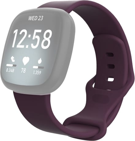 Siliconen bandje - geschikt voor Fitbit Versa 3 / Fitbit Sense - maat S/M - paars