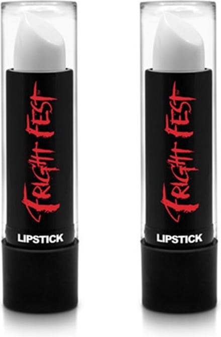 Paintglow Lippenstift/lipstick - 2x - wit - 4,5 gram - Schmink/make-up - Halloween/carnaval