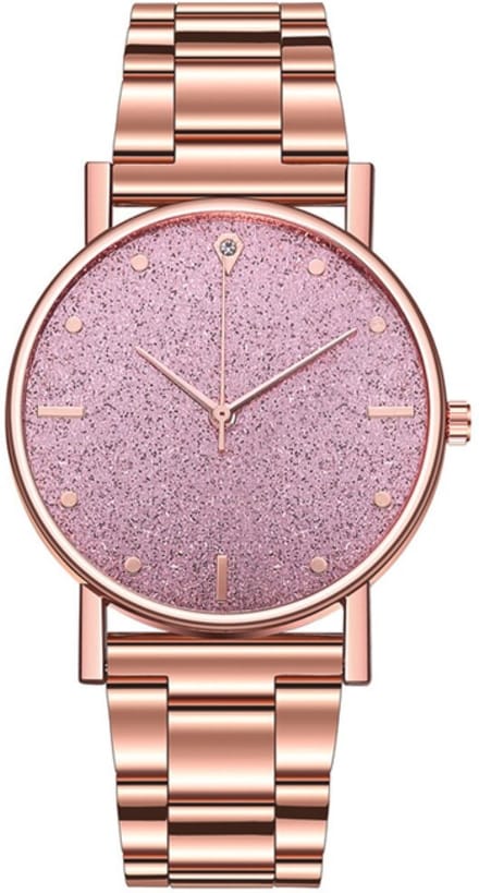 Hidzo Horloge Analoog Ø 37 - Rose/Roze - Inclusief Horlogedoosje