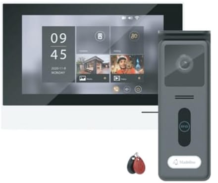 Videofoon met 7" touchscreen en contactloze ontgrendeling