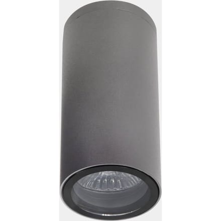 LEDS-C4 Eko buiten plafondlamp, grijs, Ø 6 cm, aluminium