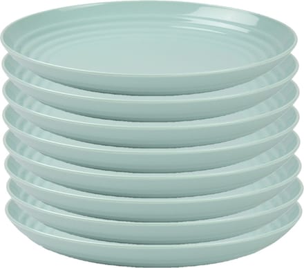 PlasticForte Rond bord/camping bord - 8x - D22 cm - mintgroen - kunststof