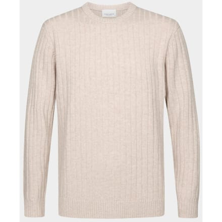 Profuomo Pullover Rib Wol Blend Sand - Maat XL - Heren - Pullovers