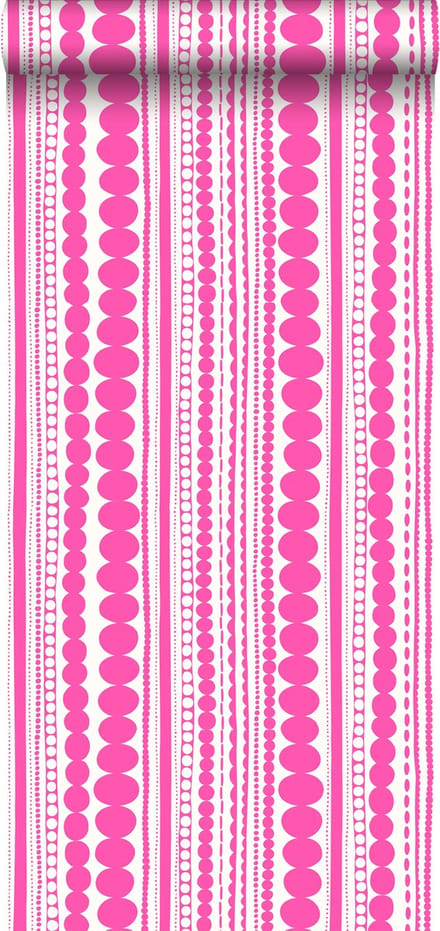 ESTAhome behang kralen fuchsia roze - 53 cm x 10.05 m - 138837