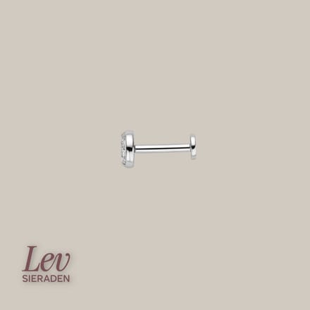 Lev Sieraden - 8 steen pizza labret - Gerhodineren 925 zilver