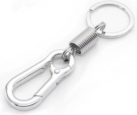 DW4Trading Karabijnhaak RVS Sleutelhanger - 10x3cm - 1 Stuks - Zilver
