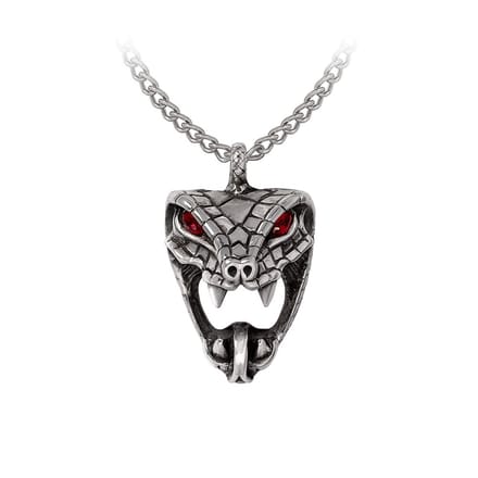 Alchemy Gothic - Gothic Halsketting - Snake Bite (Naeddre) - voor Vrouwen - zilverkleurig