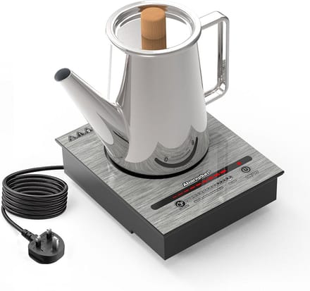 Mini-inductiekookplaat - Draagbare kookplaat - Compact koken - 5 standen instelbaar - 215 x 175 cm - Grijs