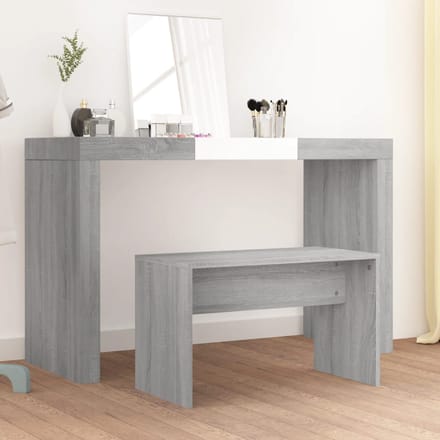 vidaXL - Kaptafelkruk - 70x35x45 - cm - bewerkt - hout - grijs - sonoma - eikenkleurig