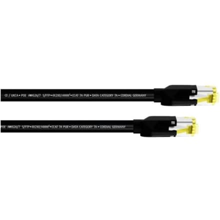 Cordial 15583 RJ45 Netwerkkabel, patchkabel CAT 7a S/FTP 20.00 m Zwart PUR-mantel 1 stuk(s)