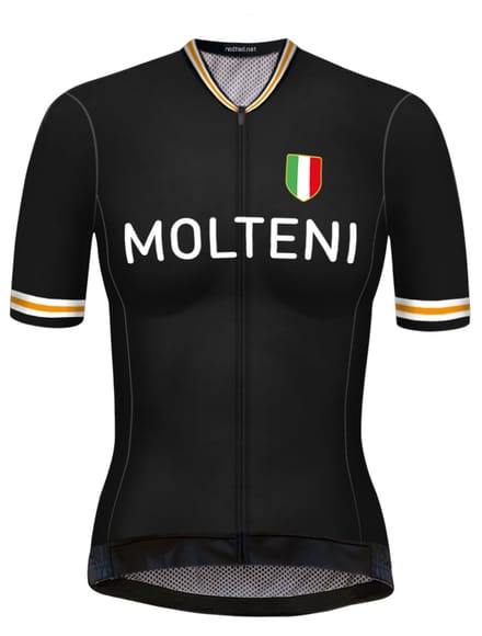 Retro Dames Wielershirt Molteni Zwart - REDTED - L