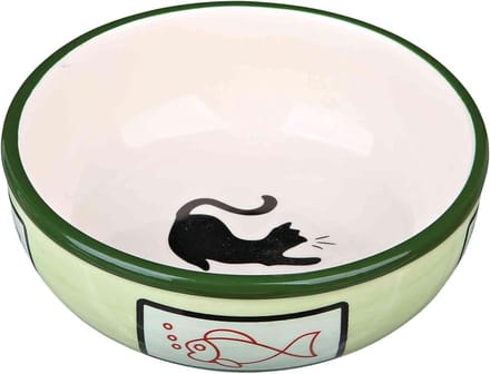 Famanu - Keramische kom voor kat 0,35 liter 13 cm, diverse kleuren