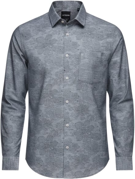 OMBRE Overhemd - Regular Fit - Katoen - Lange Mouw Lichtgrijs M