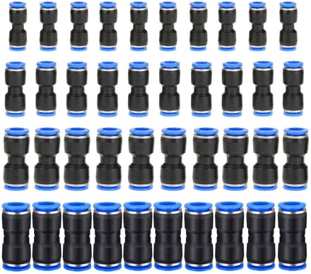 Dailygoods - 40 Stuks Pneumatische Rechte Connectoren - Snelkoppeling Air Push