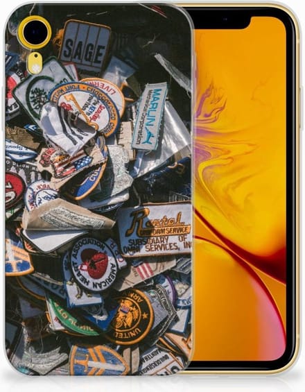 Apple iPhone Xr Siliconen Hoesje met foto Badges