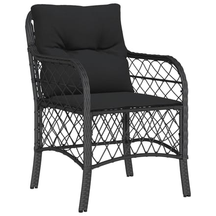 vidaXL - 7-delige - Tuinset - met - kussens - poly - rattan - zwart
