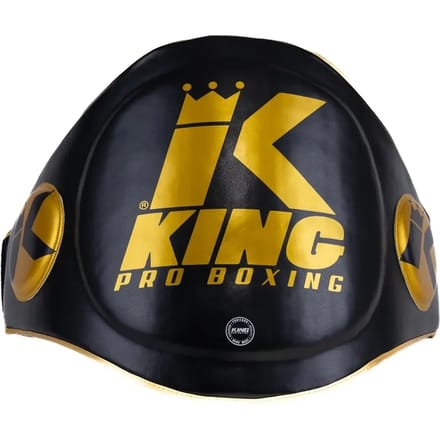 King Pro Boxing (KPB) Belly Pad – Black/Gold – Coach Belly Protector voor Kickboksen & Muay Thai -