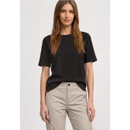 Shirt met ronde hals en structuur