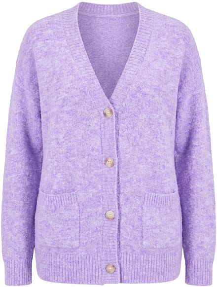 Ulla Popken - Dames - Vest gedeeltelijk van wol kort lange mouwen - Purper - Maat 54+
