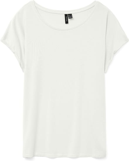 Vero Moda T-shirt Vmava Plain Ss Top Gajrs Noos 10284468 Snow White Dames Maat - L