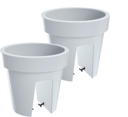 Bloembak Balkonbak Lofly Railing 25x25x23cm WIT Prosperplast / 2 STUKS ! /