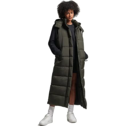 Superdry - Lange bodywarmer met capuchon en ripstop - Dames - Gilets