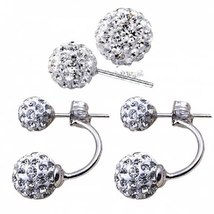 2 paar oorbellen - samballa - strass - zilverkeur- Charme Bijoux