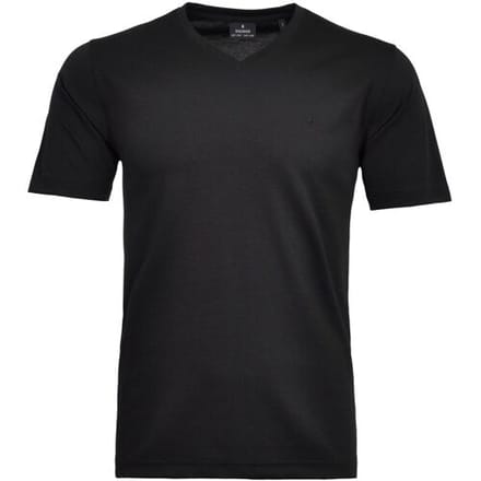 Ragman T-Shirt Softknit Uni Easy Care V-Neck Zwart / male