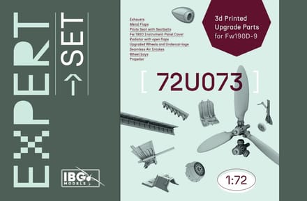 IBG Models Modelbouwpakket - 72U073 3D-geprinte upgradeset - Expert Set voor Fw 190D-9 Resin onderdeel - 1:72 - Modelbouw