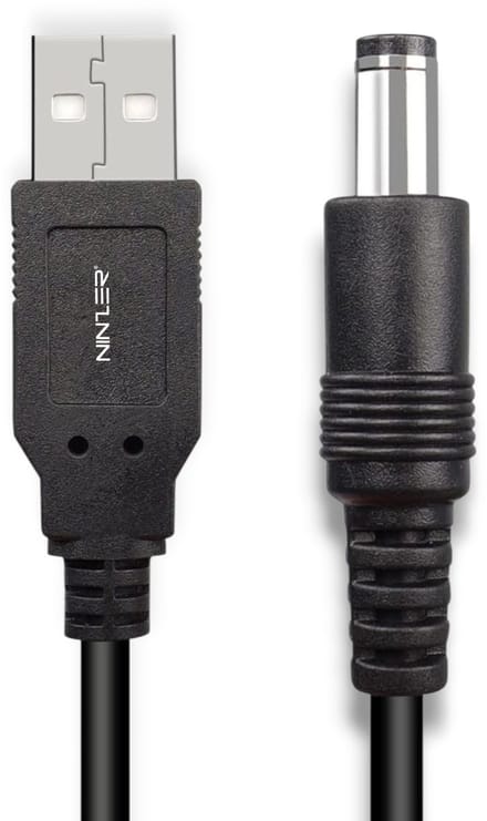 Ninzer USB A naar DC 5.5mm x 2.1mm - Power Plug - 5V Voedingskabel - Universeel - 1 meter