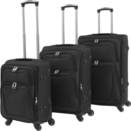 Trolleyset zwart 3-delig