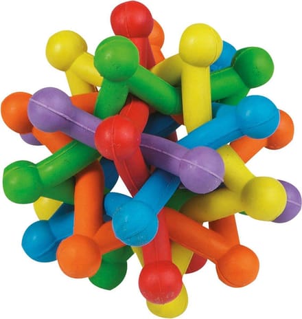 Hondenspeelgoed Rubber Atoom Gekleurd - Rood - 9.5 cm
