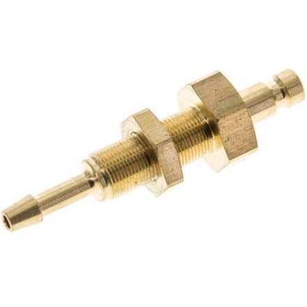Messing DN 2.7 (Micro) Luchtkoppeling Insteeknippel 3 mm Slangpilaar Schotkoppeling