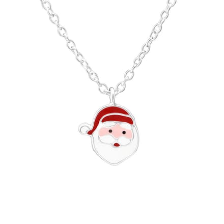 Princess Ketting Santa - 925 Zilver E-Coating - Kerstman - 8x8mm - 39cm
