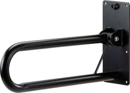 Toiletbeugel Mat Zwart opklapbaar 56 cm, wandbeugel, toiletsteun